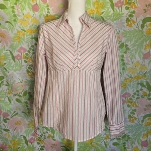 Pink Striped Tailored Blouse